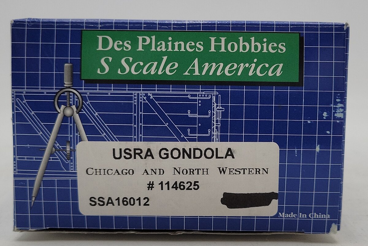 Des Plaines Hobbies SSA16012 S Scale Chicago North Western USRA Gondola #114625 LN/Box