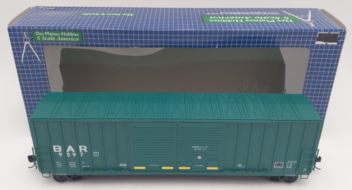 Des Plaines Hobbies  SSA1905.3 S Scale BAR FMC 5283 DD Boxcar #9597 LN/Box
