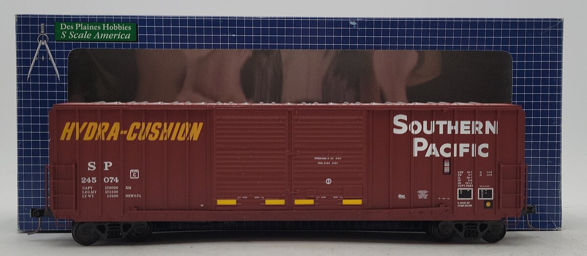 Des Plaines Hobbies 1901.3 S Scale Southern pacific Boxcar #245074 EX/Box