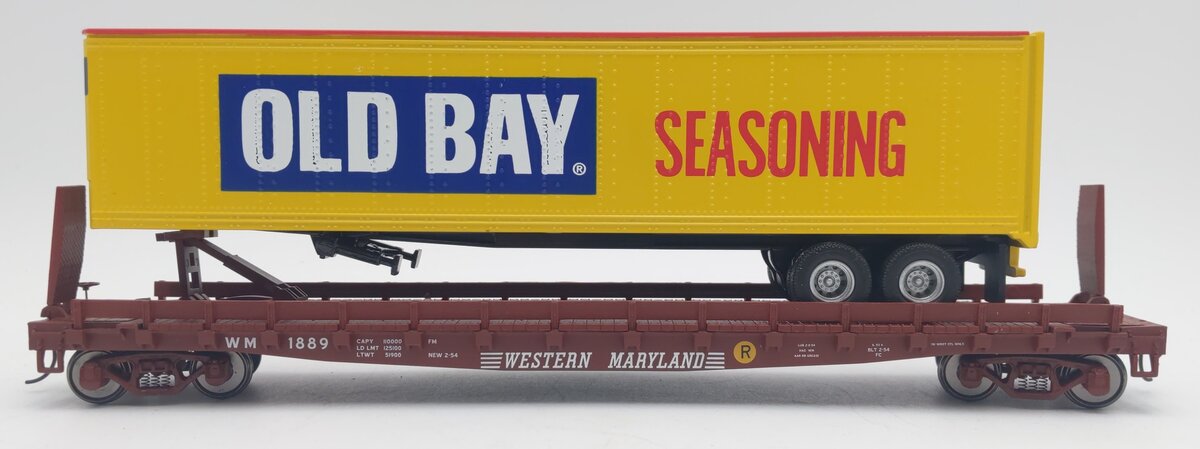 MTH 35-76036 S Baltimore & Ohio Flat Car with 45' Trailer #1889 EX/Box