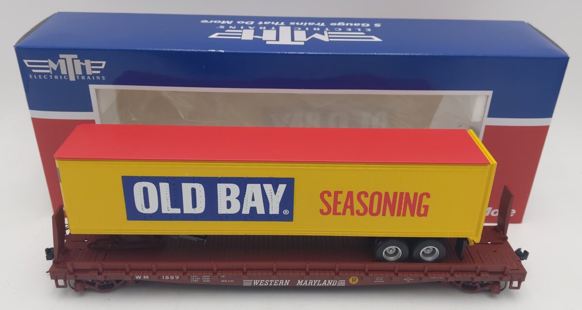 MTH 35-76036 S Baltimore & Ohio Flat Car with 45' Trailer #1889 EX/Box