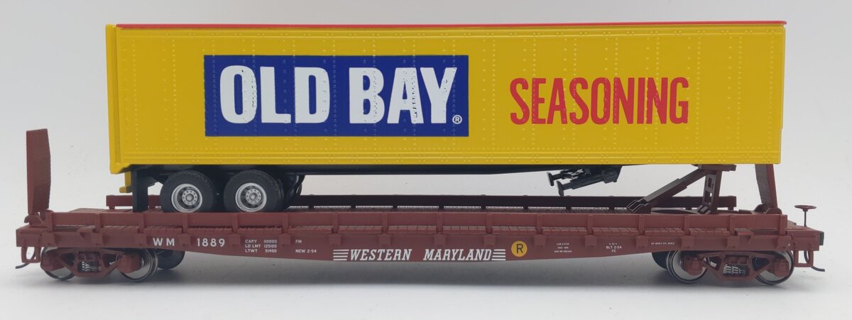 MTH 35-76036 S Baltimore & Ohio Flat Car with 45' Trailer #1889 EX/Box