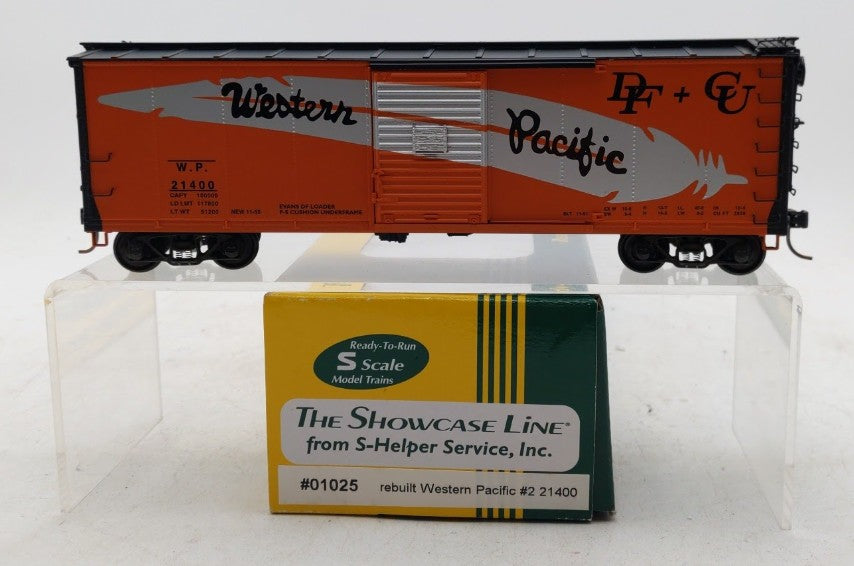 S-Helper Service 01025 S Gauge Western Pacific 40' Steel Re-Built Boxcar #21400 LN/Box