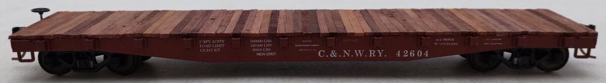 American Models 6005 S Gauge Chicago & North Western 46' Flatcar #42604 EX/Box