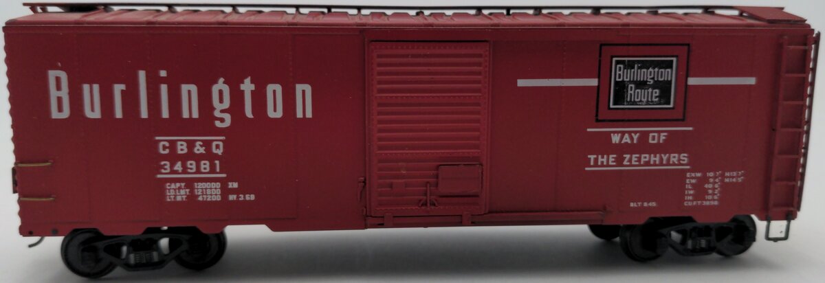American Models S Scale Chicago Burlington & Quincy Boxcar #34981 EX