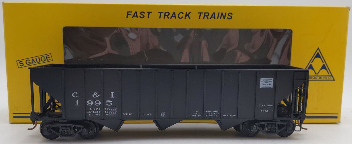 American Models 1995 S Gauge Hi-Rail Cambia & Indiana Hopper LN/Box