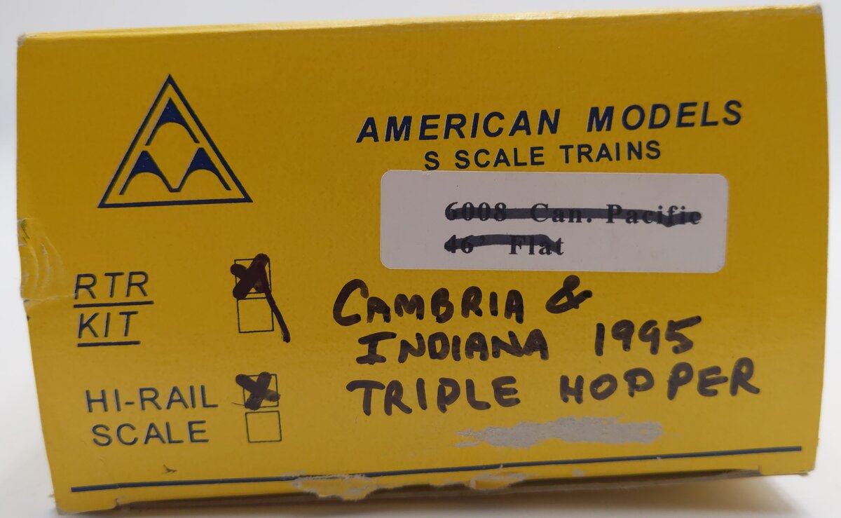 American Models 1995 S Gauge Hi-Rail Cambia & Indiana Hopper LN/Box
