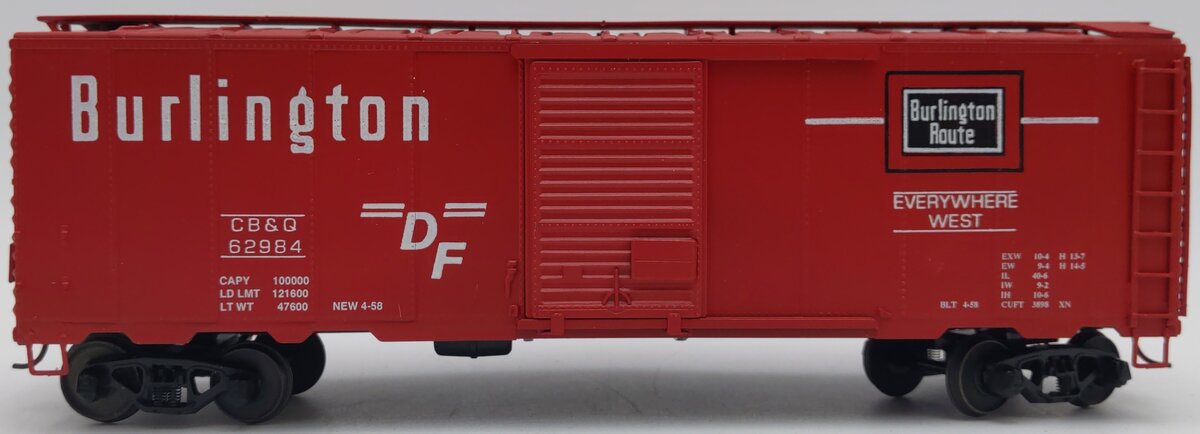 American Models 179 S Scale Burlington 40' Boxcar #62984 EX/Box