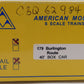 American Models 179 S Scale Burlington 40' Boxcar #62984 EX/Box