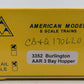 American Models 3352 S Gauge Burlington AAR 3-Bay Hopper #170620 EX/Box