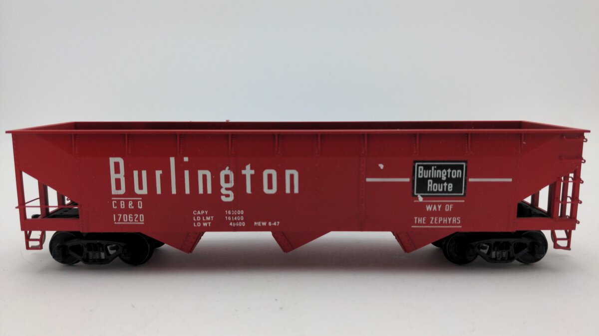 American Models 3352 S Gauge Burlington AAR 3-Bay Hopper #170620 EX/Box