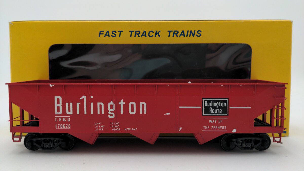 American Models 3352 S Gauge Burlington AAR 3-Bay Hopper #170620 EX/Box