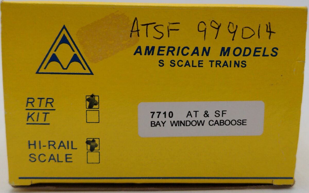 American Models 7710 S Gauge Santa Fe Bay Window Caboose #999136 EX/Box