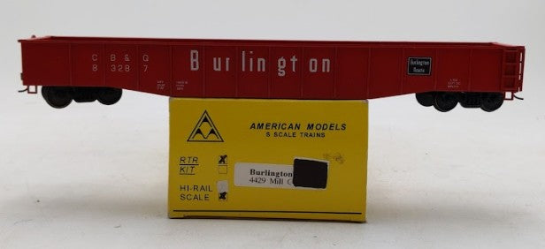 American Model 4429 RTR S Scale Burlington Northern Gondola #83287 LN/Box