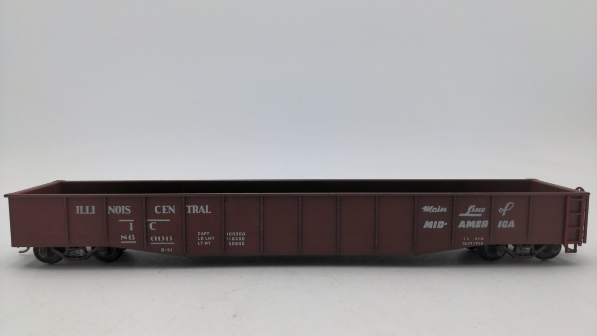 American Models 414 S Scale Illinois Central 52' Gondola w/o Load #86006 EX/Box