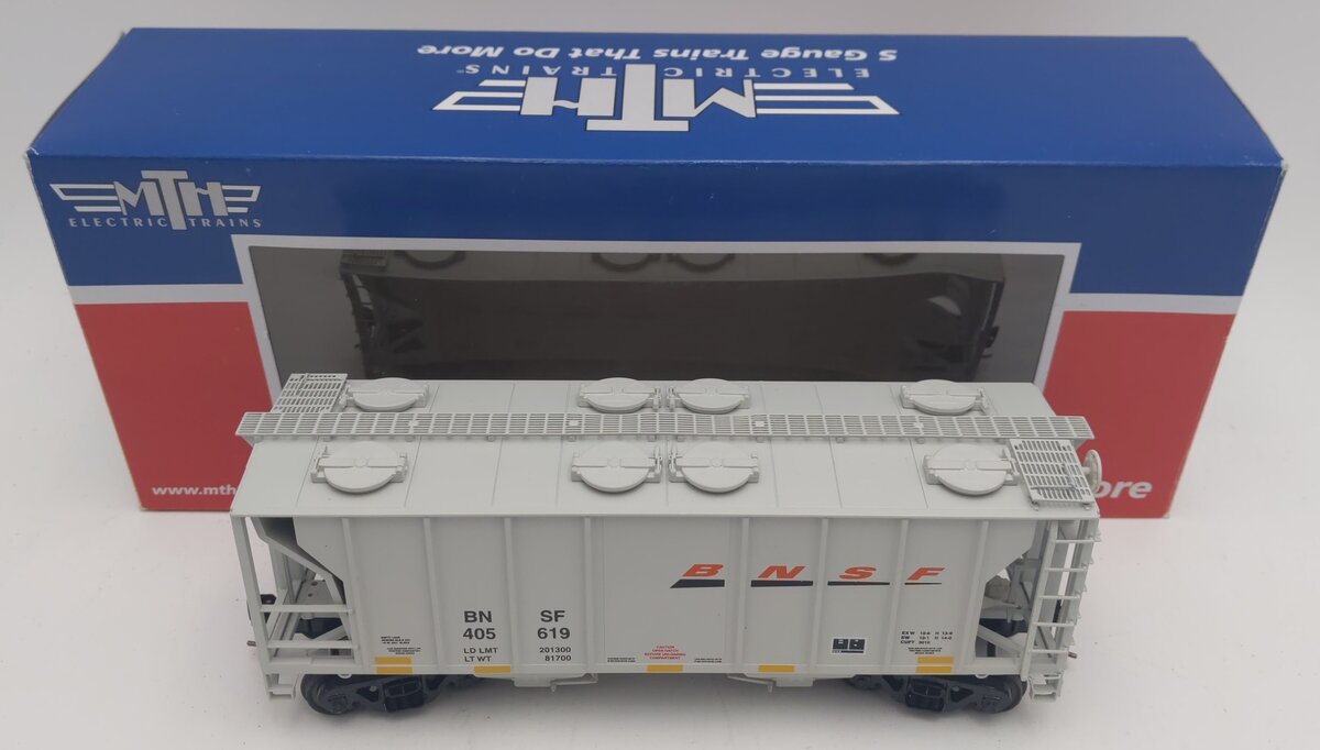 MTH 35-75016 Burlington Northern SF PS-2 (2-Bay) Covered Hopper Car #405619 VG/Box