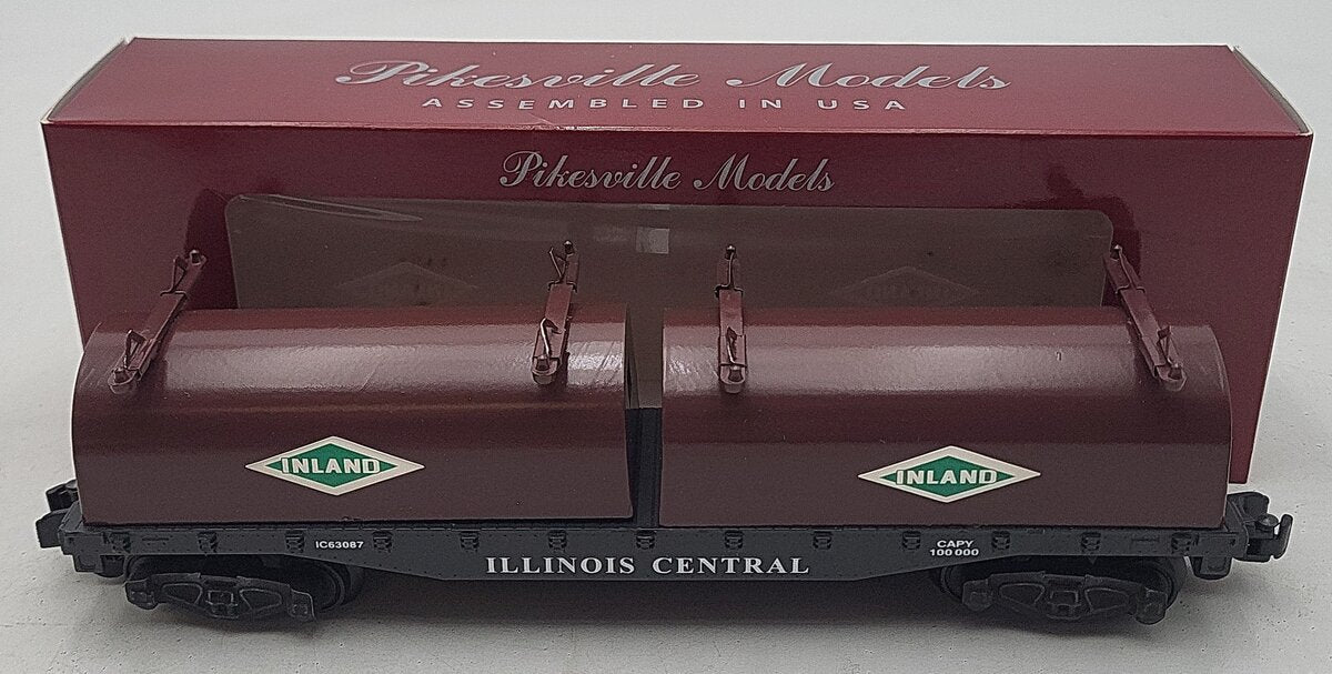 Pikesville Models S Gauge Illinois Central Inland Steel Coil Car -(High-Rail) EX/Box