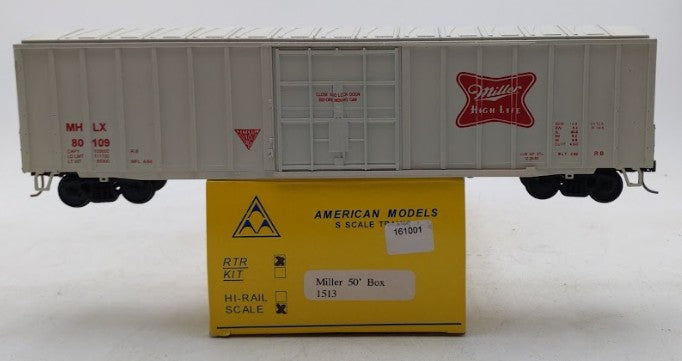 American Models 1513 S Scale Miller 50' Boxcar #80109 LN/Box
