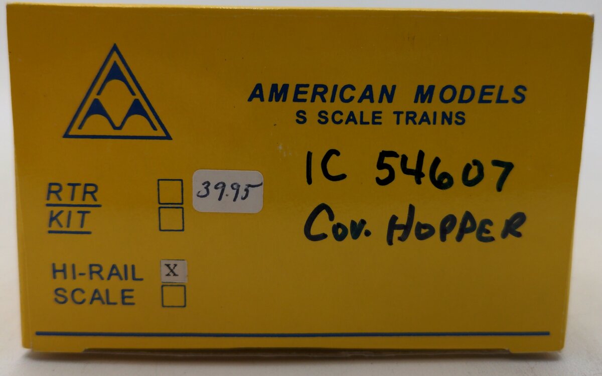 American Models 3307 S Scale Illinois Central 3-Bay Hopper (Scale Wheels) #54607 LN/Box