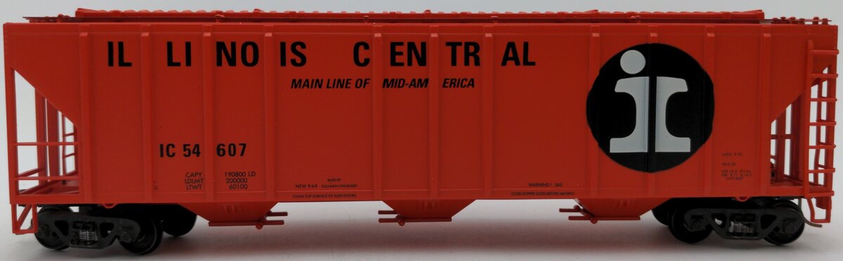 American Models 3307 S Scale Illinois Central 3-Bay Hopper (Scale Wheels) #54607 LN/Box