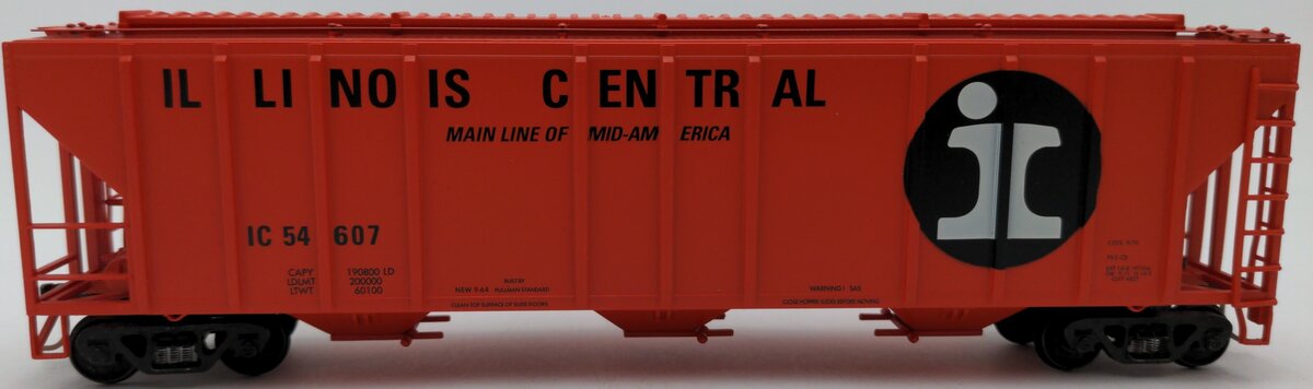 American Models 3307 S Scale Illinois Central 3-Bay Hopper (Scale Wheels) #54607 LN/Box