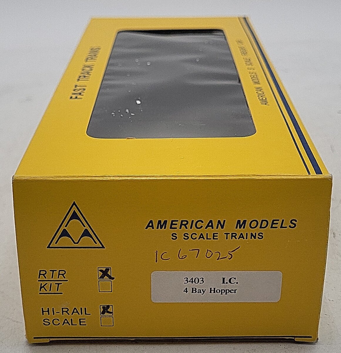 American Models 3403 S Gauge Illinois Central 4-Bay Hopper #67055 LN/Box