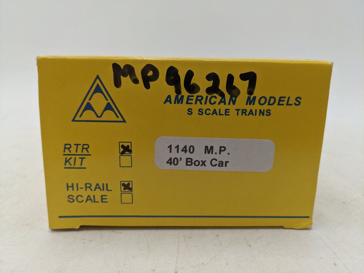 American Models 1140 S Scale (Scale) Missouri Pacific 40' Box Car #96267 EX/Box