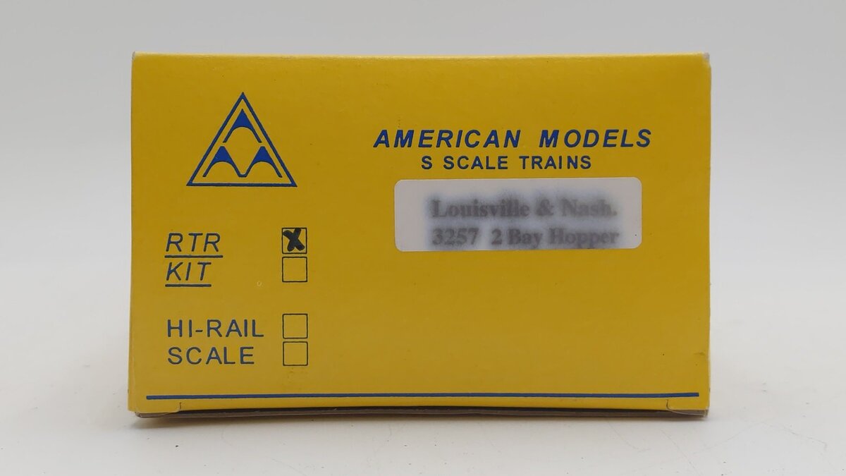 American Models 3257 Louisville & Nashville 2 Bay Hopper #60855 LN/Box