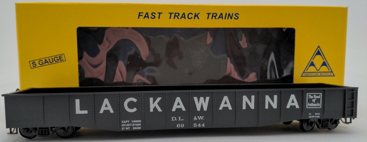 American Models #413 S Scale Lackawanna Gondola #69544 (Hi-Rail) LN/Box