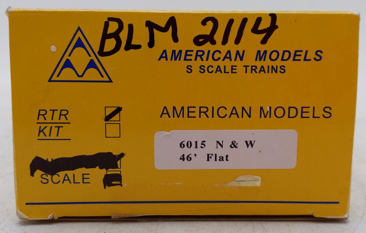 American Models 6015 S Scale Custom Bruce Lead Mines 46' Flat Car w/ Load #2114/Box