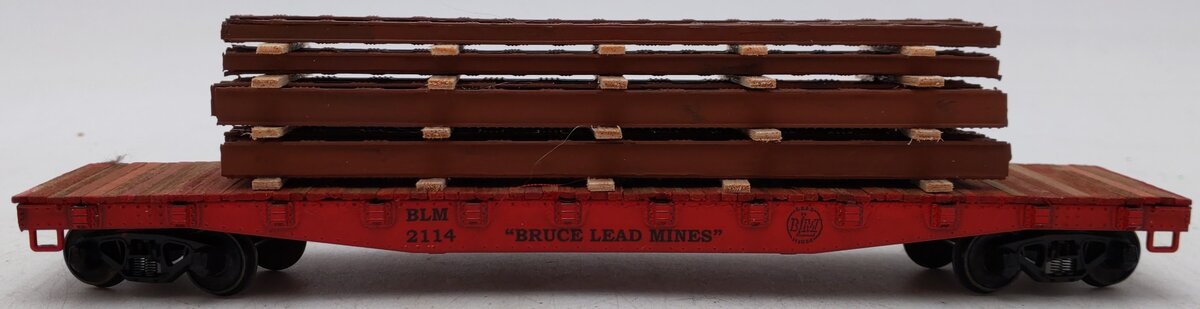 American Models 6015 S Scale Custom Bruce Lead Mines 46' Flat Car w/ Load #2114/Box