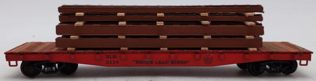 American Models 6015 S Scale Custom Bruce Lead Mines 46' Flat Car w/ Load #2114/Box