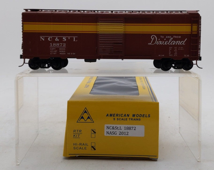 American Models S Scale Nashville Chattanooga & St. Louis Boxcar #18872 LN/Box