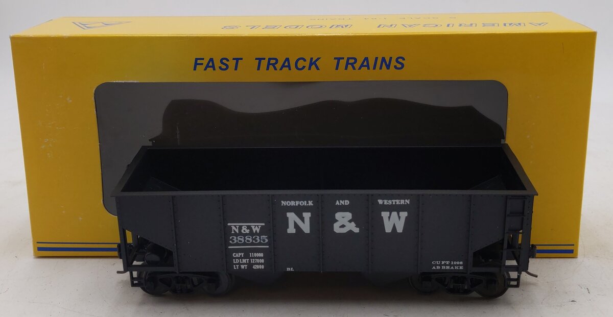 American Models 3205 S Scale Norfolk & Western 2 Bay Hopper #38835 LN/Box