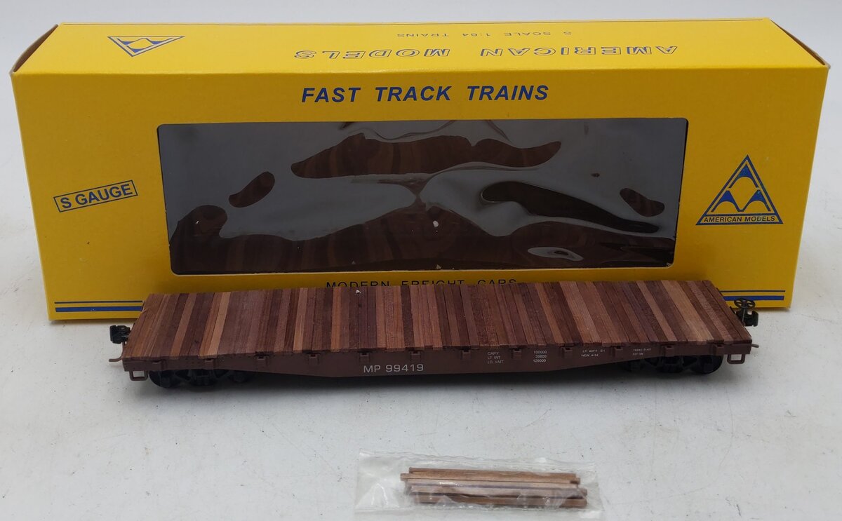 American Models 6016 S Gauge Missouri Pacific Flatcar With Load #99414 LN/Box