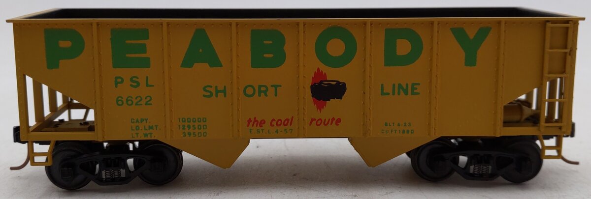 American Models 308 S Gauge Peabody 2-Bay Hopper AM #6622 VG/Box