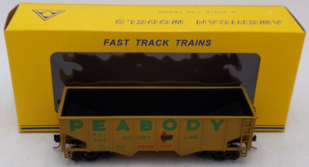 American Models 308 S Gauge Peabody 2-Bay Hopper AM #6622 VG/Box