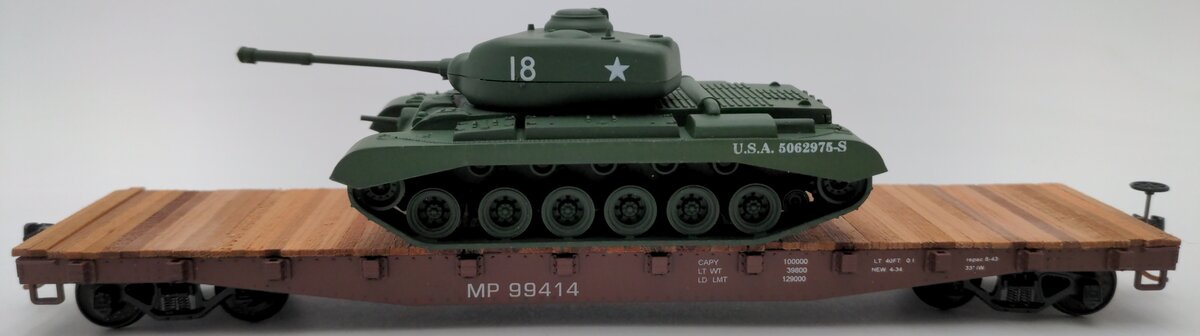 American Models 6016 S Gauge Missouri Pacific Flatcar With Load #99414 LN/Box