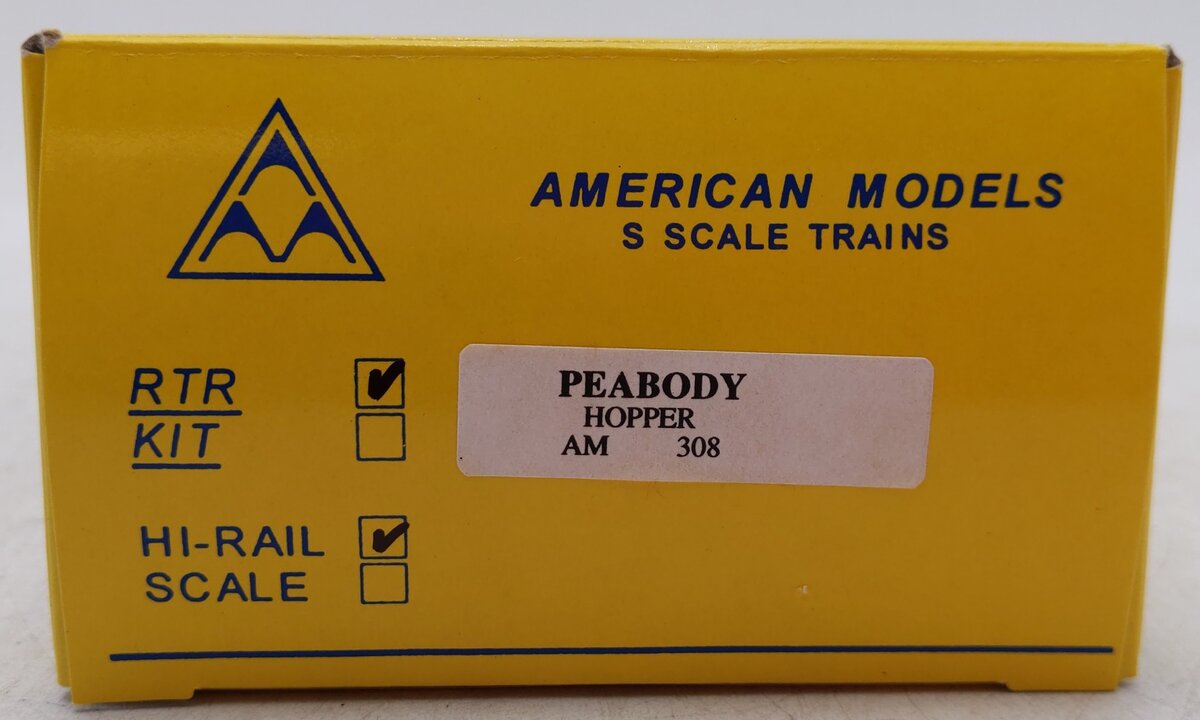 American Models 308 S Gauge Peabody 2-Bay Hopper AM #6683 EX/Box