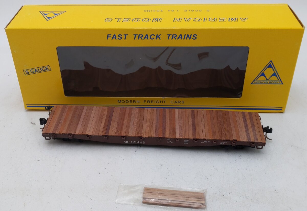 American Models 6016 S Gauge Missouri Pacific Flatcar With Load #99423 LN/Box