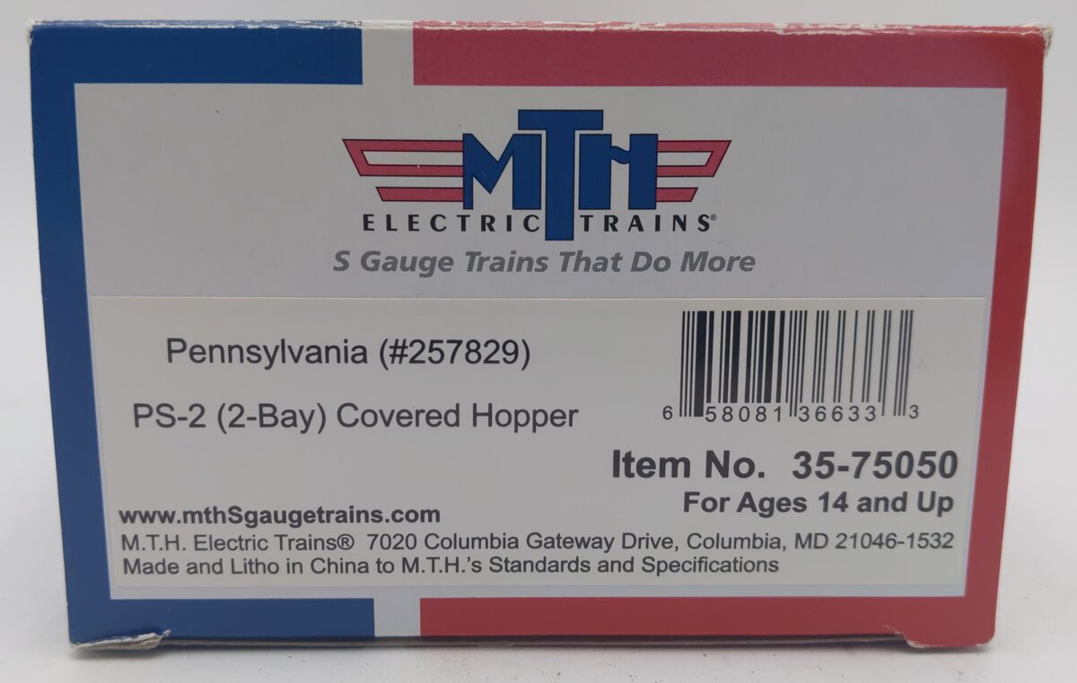 MTH 35-75050 S-Scale Pennsylvania Railroad PS-2 Hopper Car #257829 LN/Box