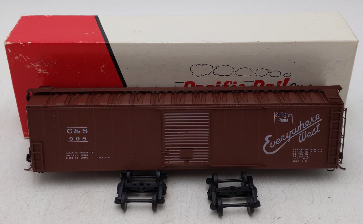 Pacific Rail 1991 S Gauge Colorado & Southern Boxcar #908 VG/Box