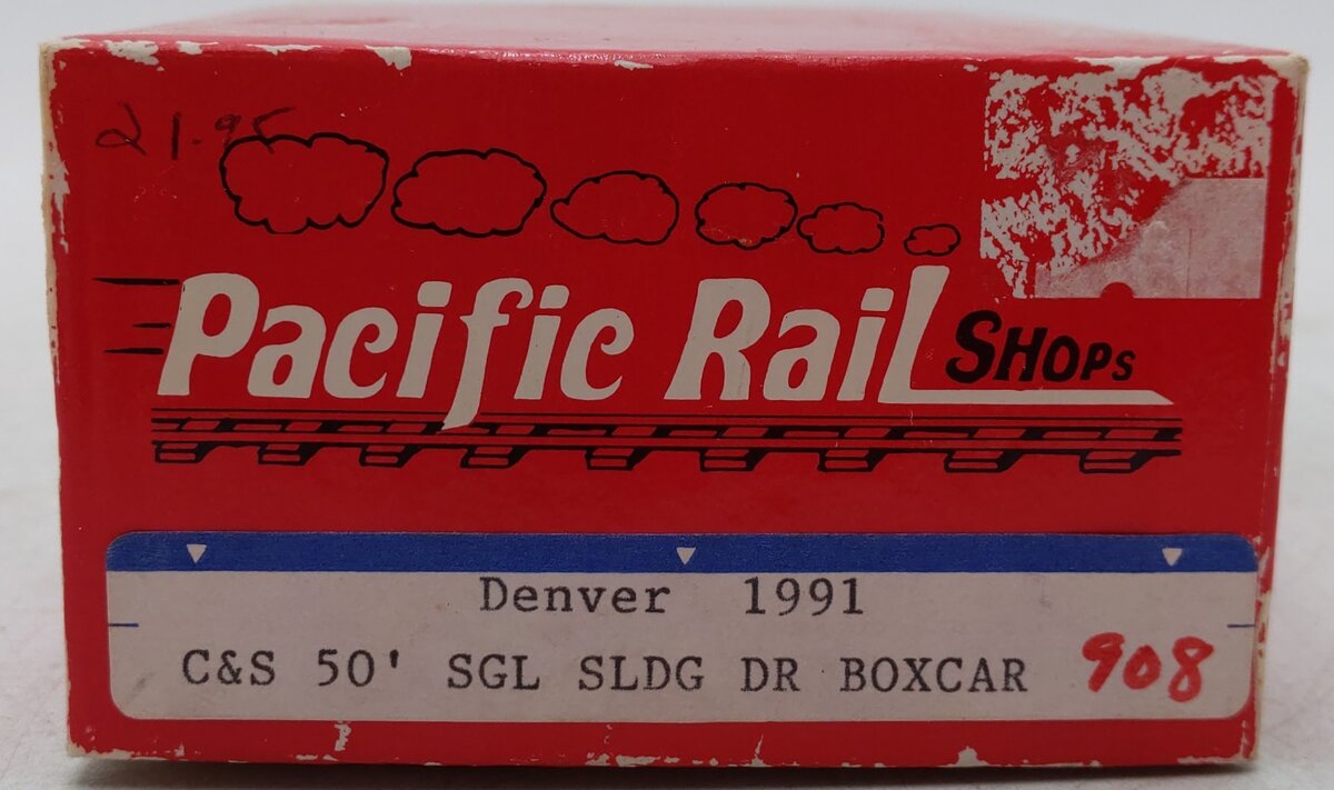 Pacific Rail 1991 S Gauge Colorado & Southern Boxcar #908 VG/Box