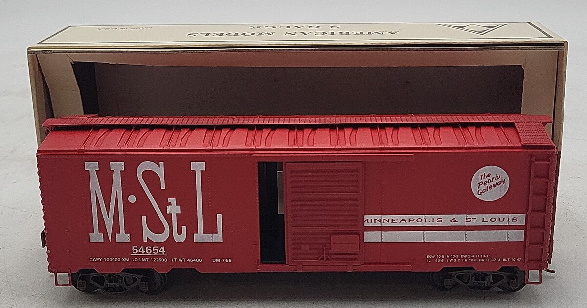 American Models S Scale Minneapolis & St Louis Box Car #54654 EX/Box