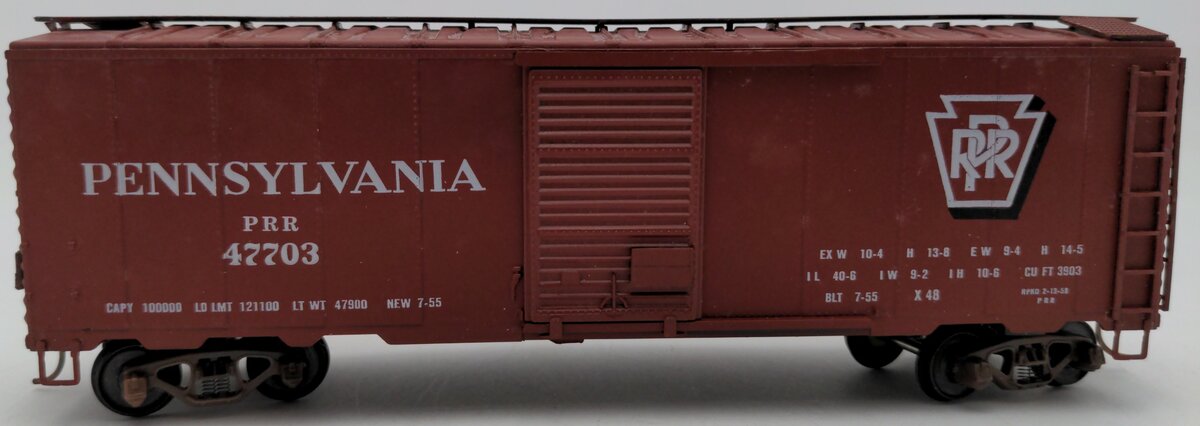 American Models S Scale Pennsylvania Rail Road Boxcar #47703 EX