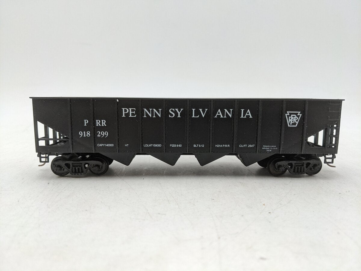 American Models 3458B S Scale PRR 4-Bay Hopper Scale- Wheels & Couplers EX/Box