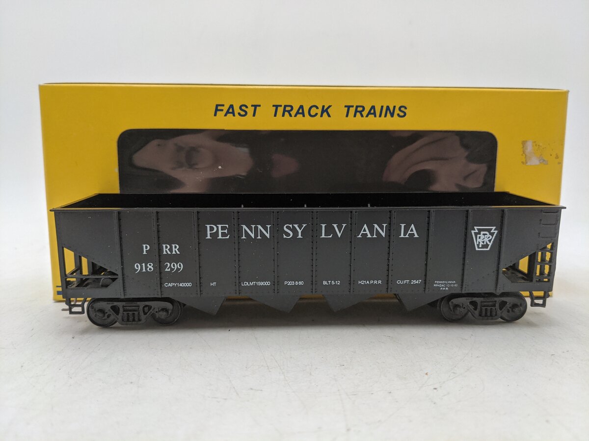 American Models 3458B S Scale PRR 4-Bay Hopper Scale- Wheels & Couplers EX/Box