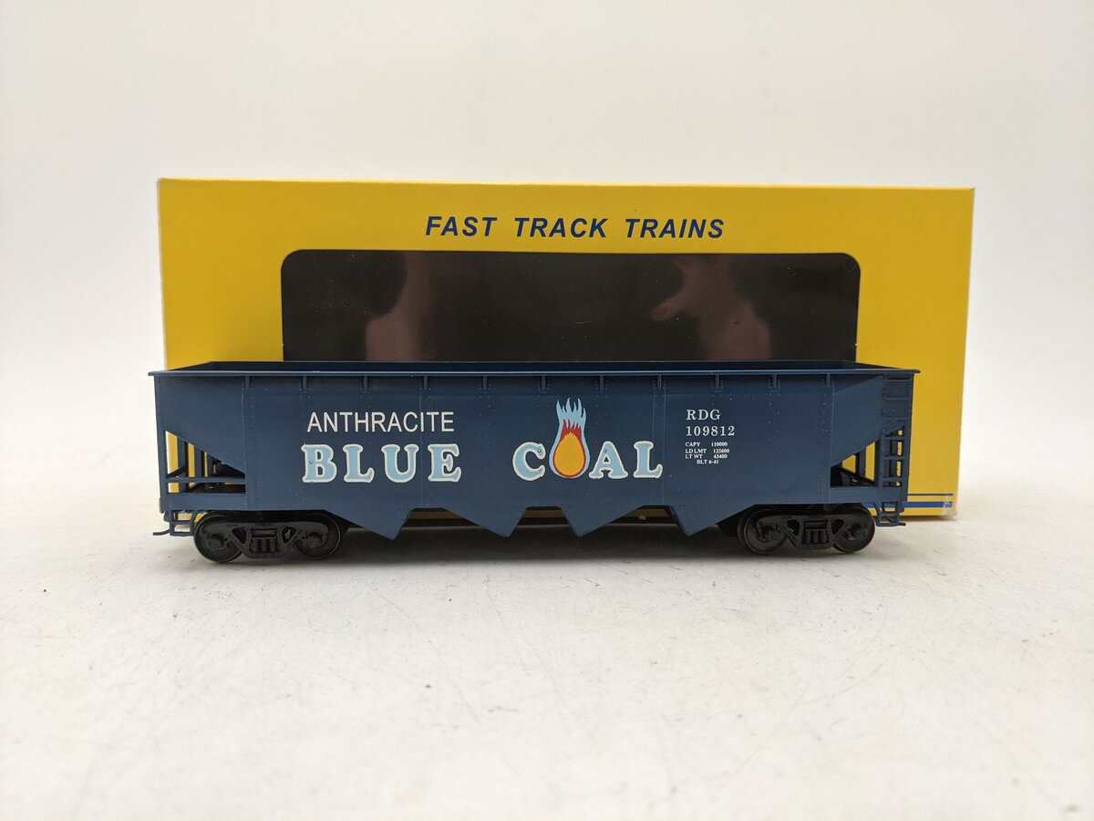 American Models 3414 S Gauge Reading Blue Coal 4-Bay Hopper #109812-Scale EX/Box