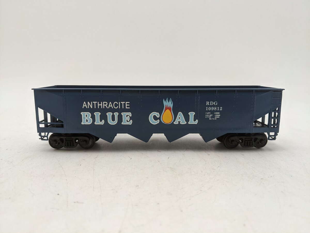 American Models 3414 S Gauge Reading Blue Coal 4-Bay Hopper #109812-Scale EX/Box