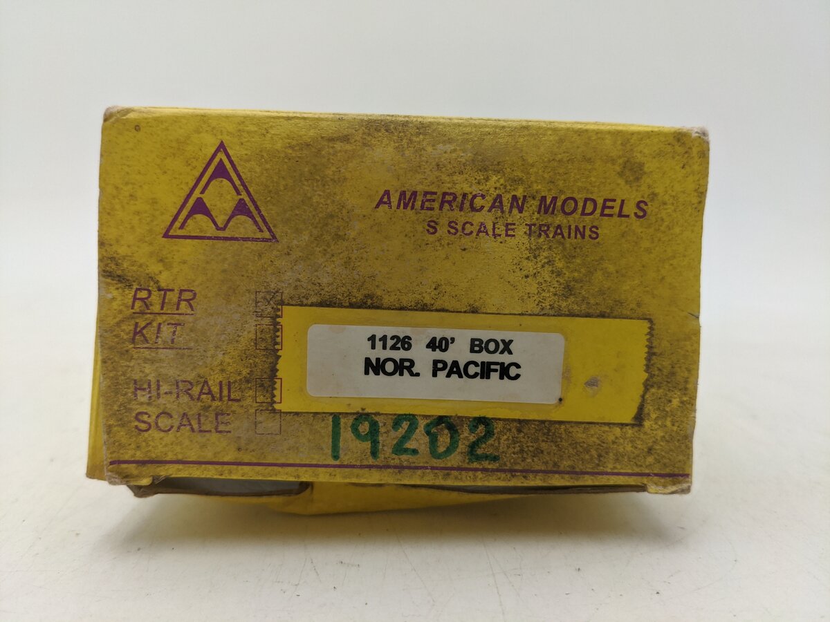 American Models 1126 S Scale Northern Pacific 40' Boxcar #19207 LN/Box